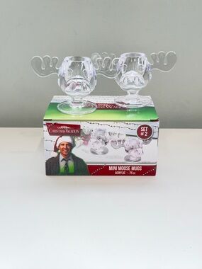 National Lampoons Christmas Vacation Moose Mug Shot Glasses Set 2 Acrylic In Box